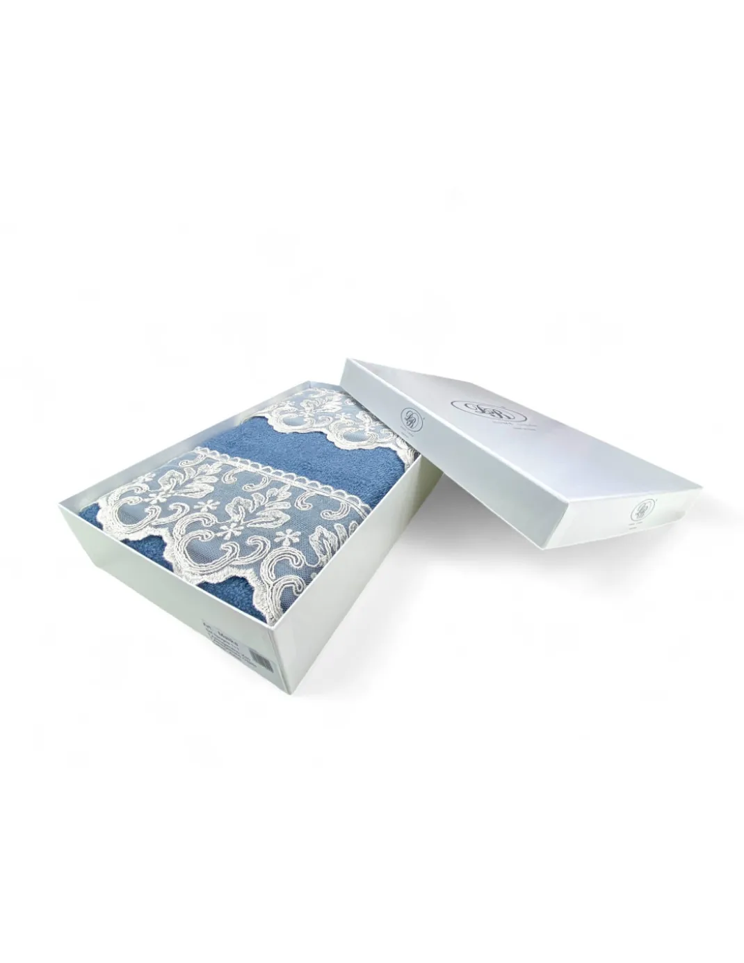 Set Asciugamani 1+1 Pizzo Macramè Malika Avio, Puro Cotone, Made in Italy, Idea Regalo, Confezione Elegante