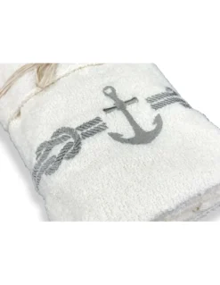SET ASCIUGAMANI spugna MARE MARINO ANCORA BEIGE