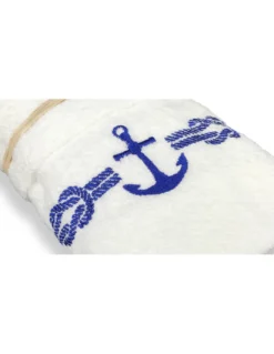 SET ASCIUGAMANI spugna MARE MARINO ANCORA BLU