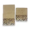 SET ASCIUGAMANI spugna 1+1 VISO e ospite Leopardato