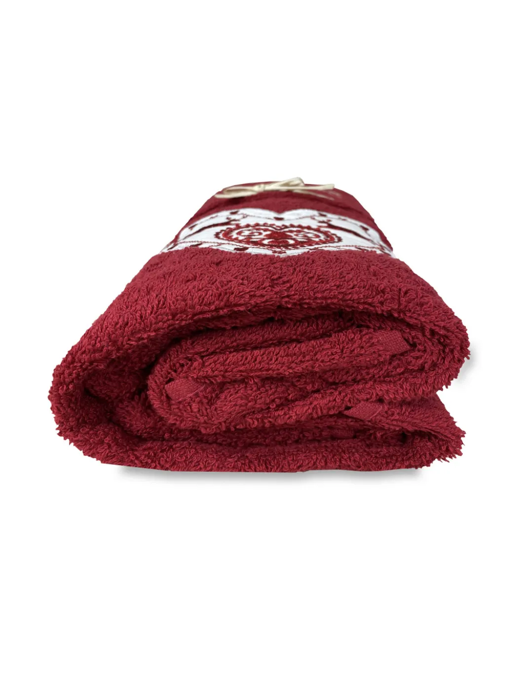 SET asciugamani TIROLO tirolese CUORE CERVO ROSSO