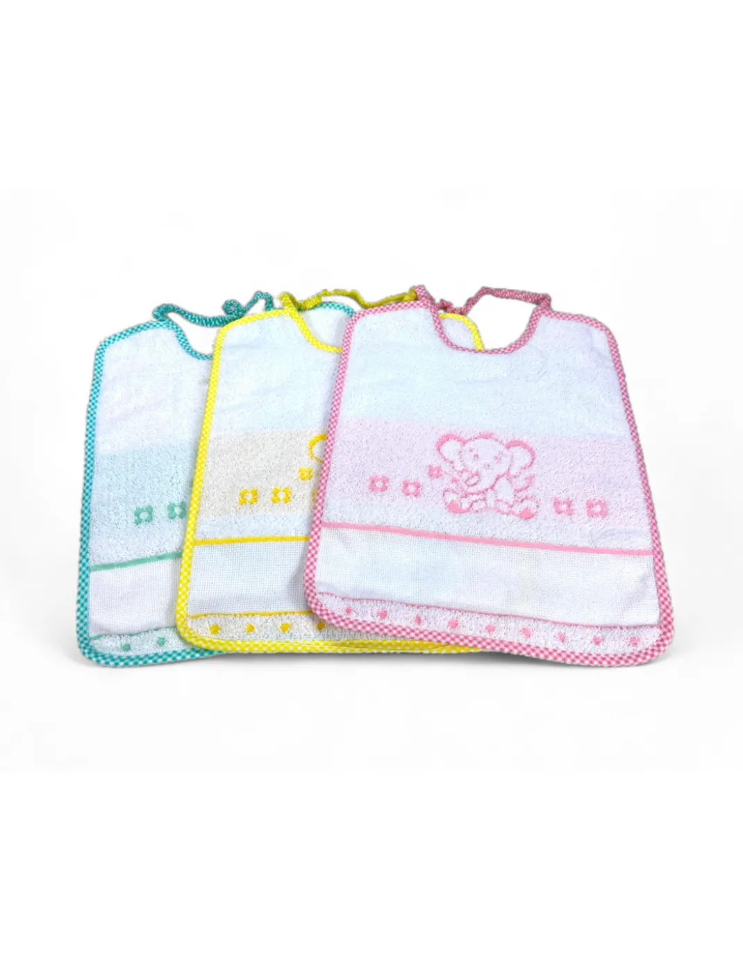SET BAVAGLINI BAMBINA FEMMINA POPPY © cm. 24x30 bavaglio con elastico e tela AIDA
