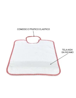 SET 6 BAVAGLINI BAVETTE bambino POLLICINO © cm. 28 x 33 bavaglio con elastico puro cotone con tela AIDA per ricamare il nome