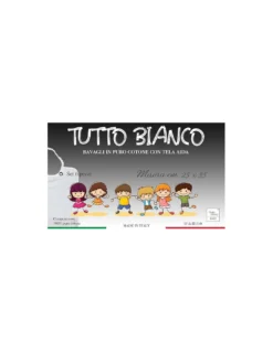 Set 6 Bavaglini Bianchi in Puro Cotone con Lacci, Tela Aida per Ricamare, Double Face 25x35 cm, Alta Resistenza, Made in Italy