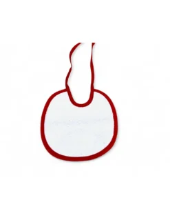 Set 3 Bavaglini Neonato Rossi Ricamati