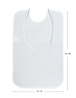 SET Bavaglione Bianco da ADULTO Impermeabile REMO © bavaglio con LACCI antimacchia