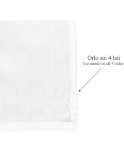 Set 4 Tovaglioli Cotone Bianchi, Tovaglioli Stoffa 42x42 cm, Fiandra, Orlo su 4 Lati, 100% Puro Cotone