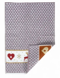 Strofinacci Cucina Cotone Jacquard Natale - Set 6 Pezzi 50x80 cm, Alta Assorbenza, 3 Colori Assortiti, Made in Italy