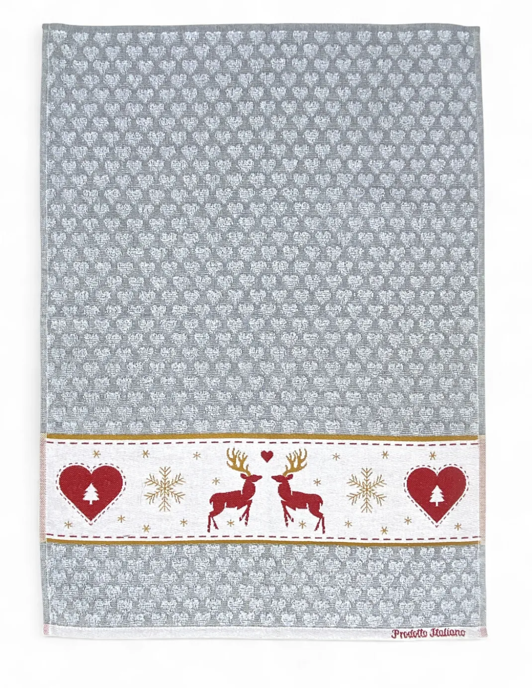 Strofinacci Cucina Cotone Jacquard Natale - Set 6 Pezzi 50x80 cm, Alta Assorbenza, 3 Colori Assortiti, Made in Italy