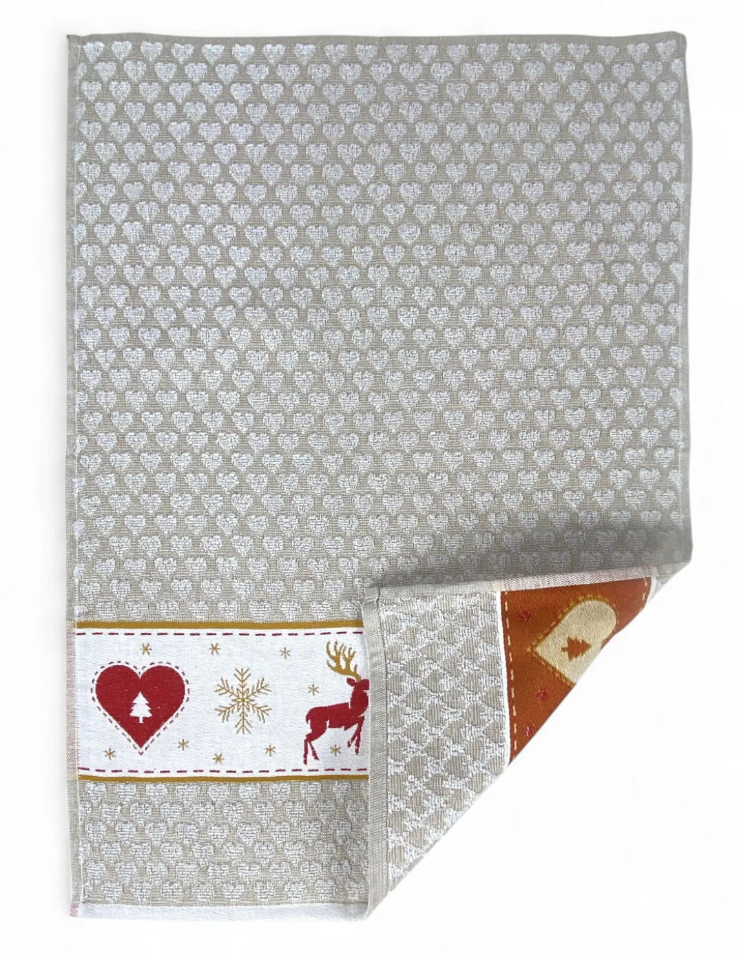 Strofinacci Cucina Cotone Jacquard Natale - Set 6 Pezzi 50x80 cm, Alta Assorbenza, 3 Colori Assortiti, Made in Italy