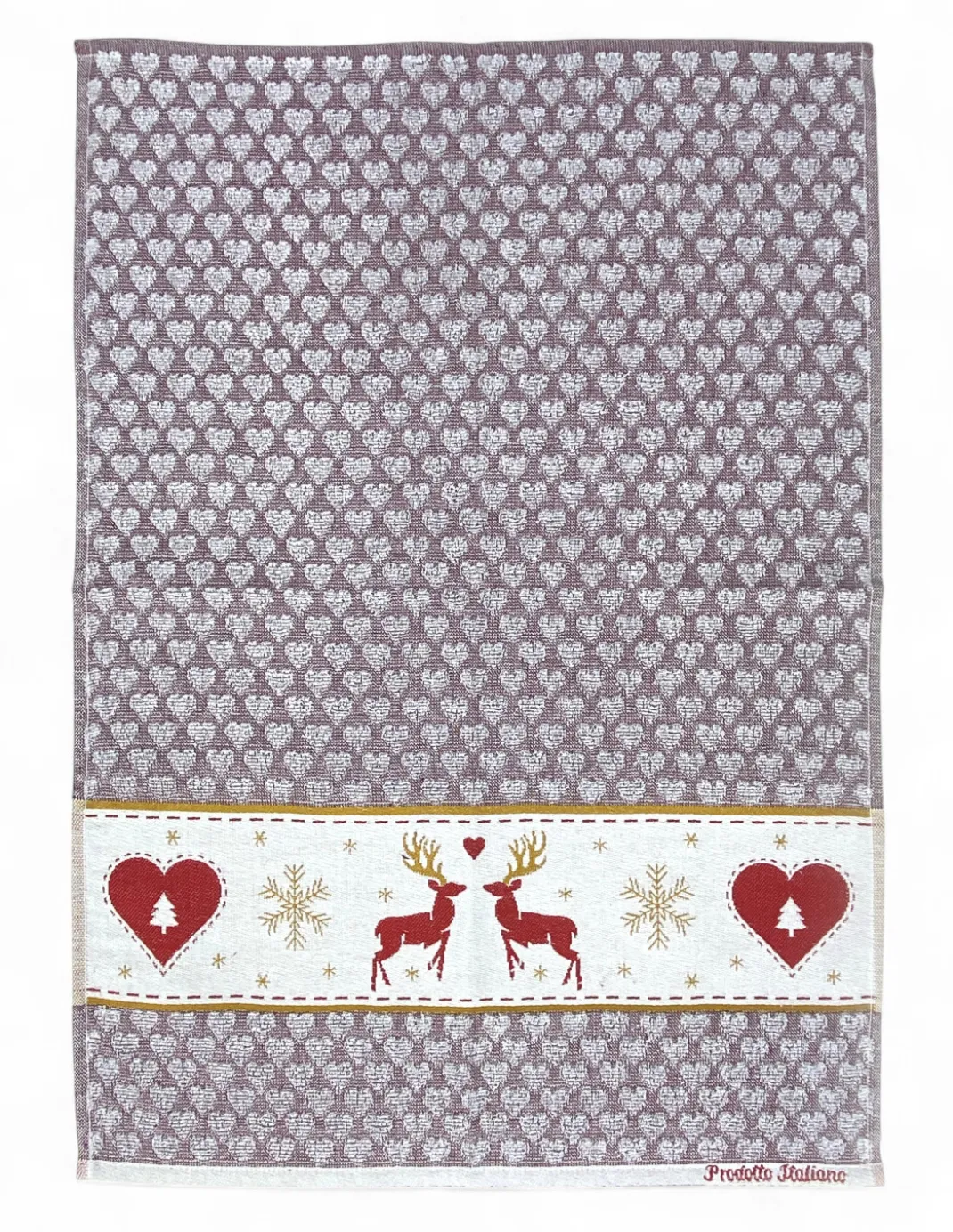 Strofinacci Cucina Cotone Jacquard Natale - Set 6 Pezzi 50x80 cm, Alta Assorbenza, 3 Colori Assortiti, Made in Italy