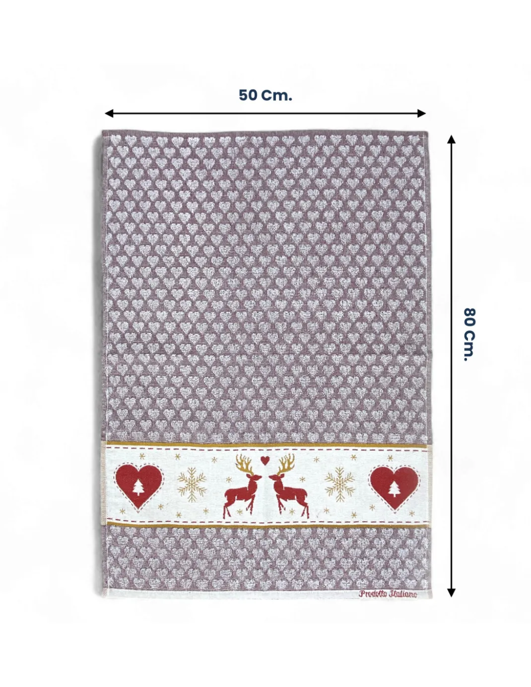 Strofinacci Cucina Cotone Jacquard Natale - Set 6 Pezzi 50x80 cm, Alta Assorbenza, 3 Colori Assortiti, Made in Italy