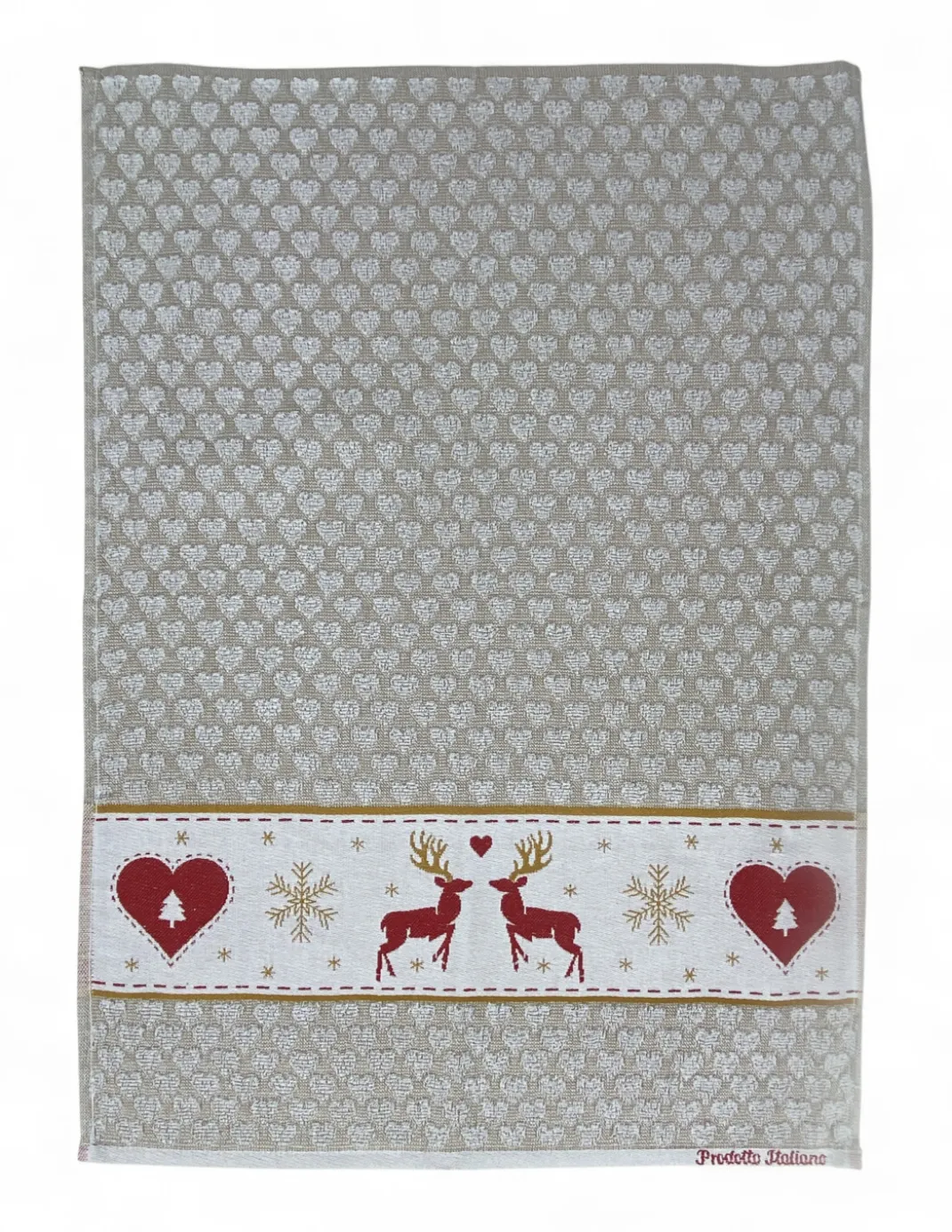 Strofinacci Cucina Cotone Jacquard Natale - Set 6 Pezzi 50x80 cm, Alta Assorbenza, 3 Colori Assortiti, Made in Italy