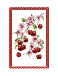 Strofinacci Cucina Cotone Set 5 Pezzi 50x70 cm - Fantasie Floreali e Gatti - con Asola