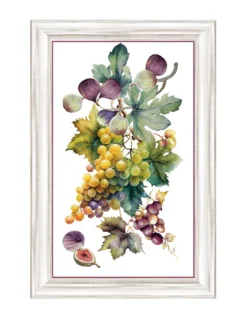 Strofinacci Cucina Cotone Set 5 Pezzi 50x70 cm - Fantasie Autunnali - con Asola - Frutta, Vigna e Natura