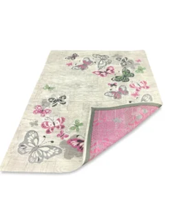TAPPETO ANTISCIVOLO FARFALLE FUXIA