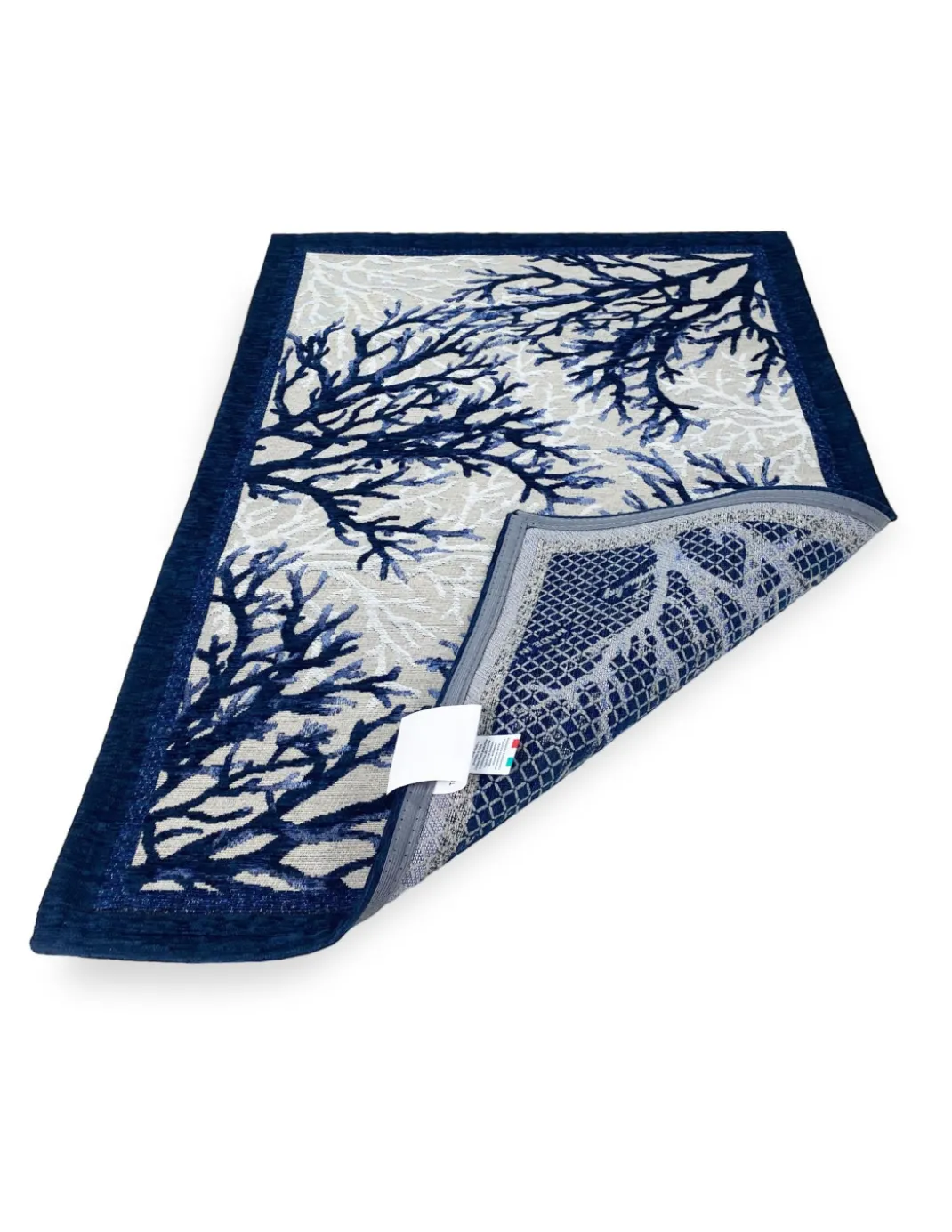 TAPPETO antiscivolo Mare MARINO Coralli Blu Made in Italy