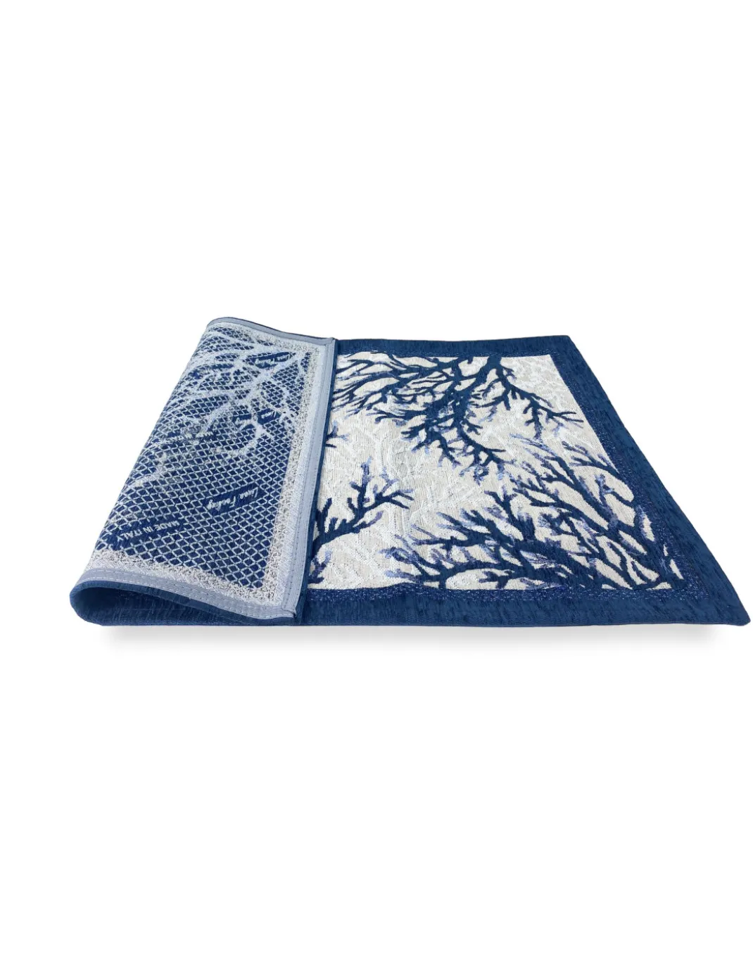 TAPPETO antiscivolo Mare MARINO Coralli Blu Made in Italy