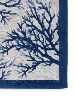 TAPPETO antiscivolo Mare MARINO Coralli Blu Made in Italy