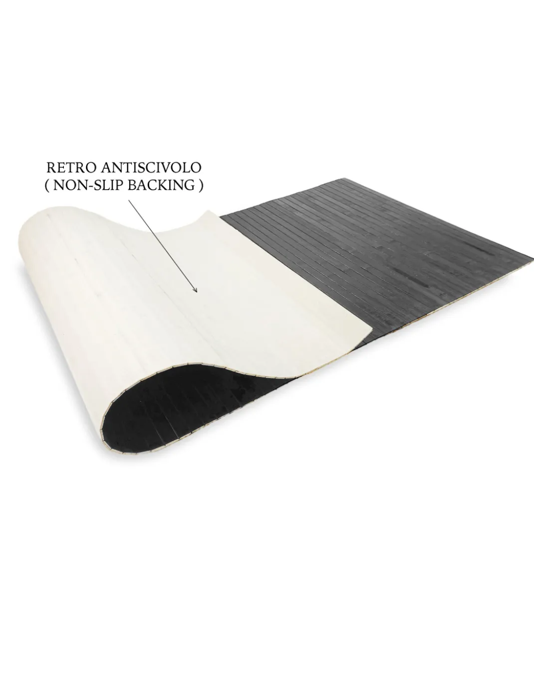 TAPPETO cucina IN LEGNO bamboo WOODY colore Grigio Scuro