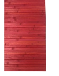 Tappeto cucina in legno di bambù WOODY - Rosso Tinta Unita, Antiscivolo, Facile da Pulire