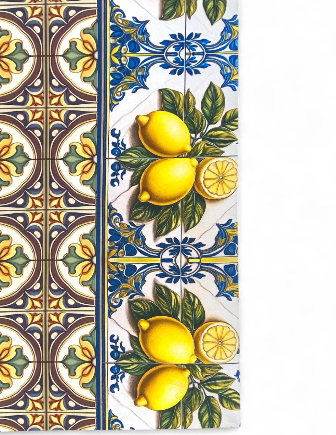 Tappeto Cucina Runner Antiscivolo - Passatoia Lavabile, Fantasia Maiolica Sicily, Design Mediterraneo - Made in Italy