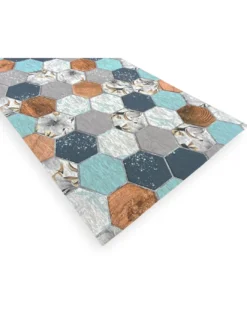 Tappeto Runner Cucina Antiscivolo Lavabile Oriente Blu - Passatoia Cucina Moderna, Facile da Pulire, Made in Italy