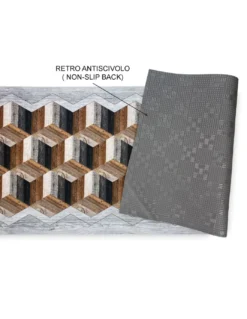 TAPPETO Runner da CUCINA Passatoia Antiscivolo GEOMETRICO made in Italy