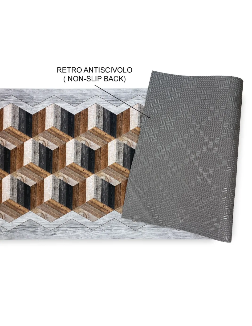 TAPPETO Runner da CUCINA Passatoia Antiscivolo GEOMETRICO made in Italy