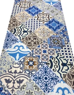 TAPPETO Runner da CUCINA Passatoia Antiscivolo MAIOLICA MARE made in Italy