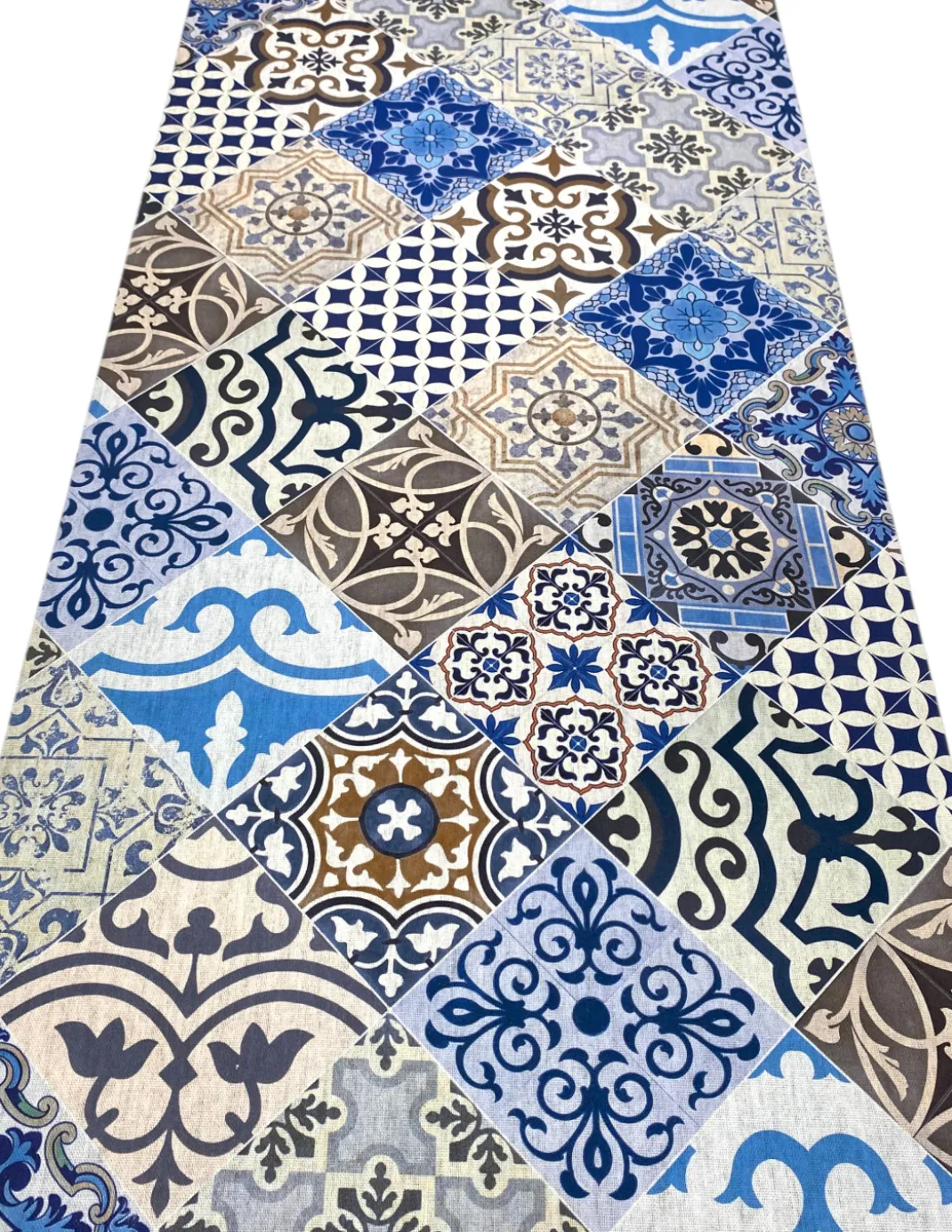 TAPPETO Runner da CUCINA Passatoia Antiscivolo MAIOLICA MARE made in Italy