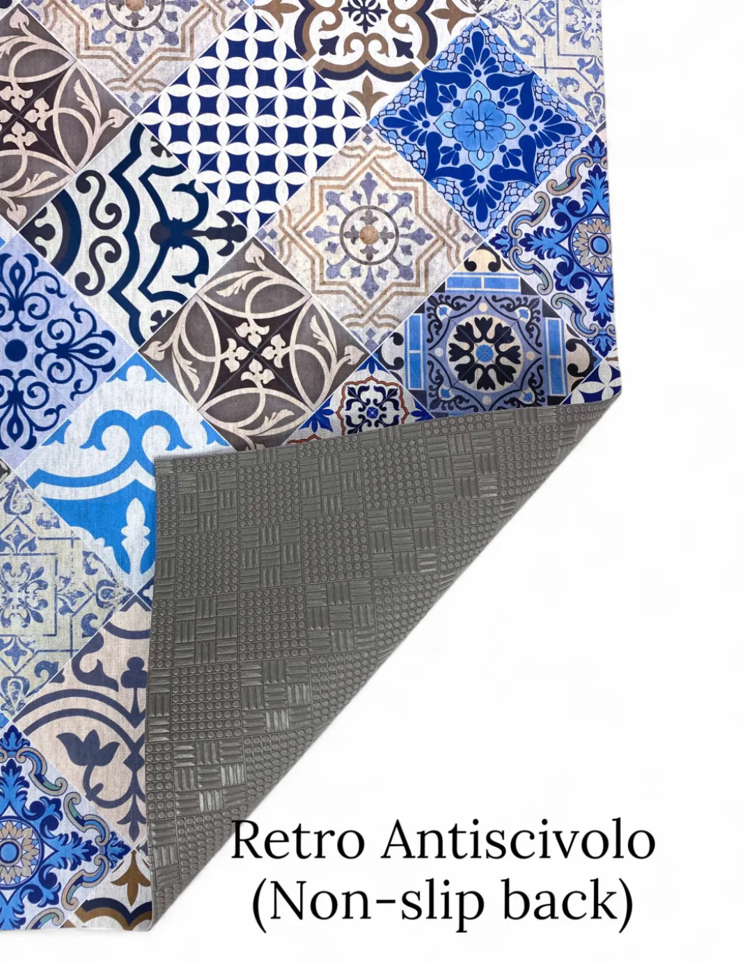 TAPPETO Runner da CUCINA Passatoia Antiscivolo MAIOLICA MARE made in Italy