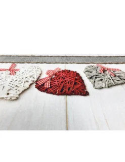 TAPPETO Runner da CUCINA Passatoia Antiscivolo CUORI SHABBY made in Italy