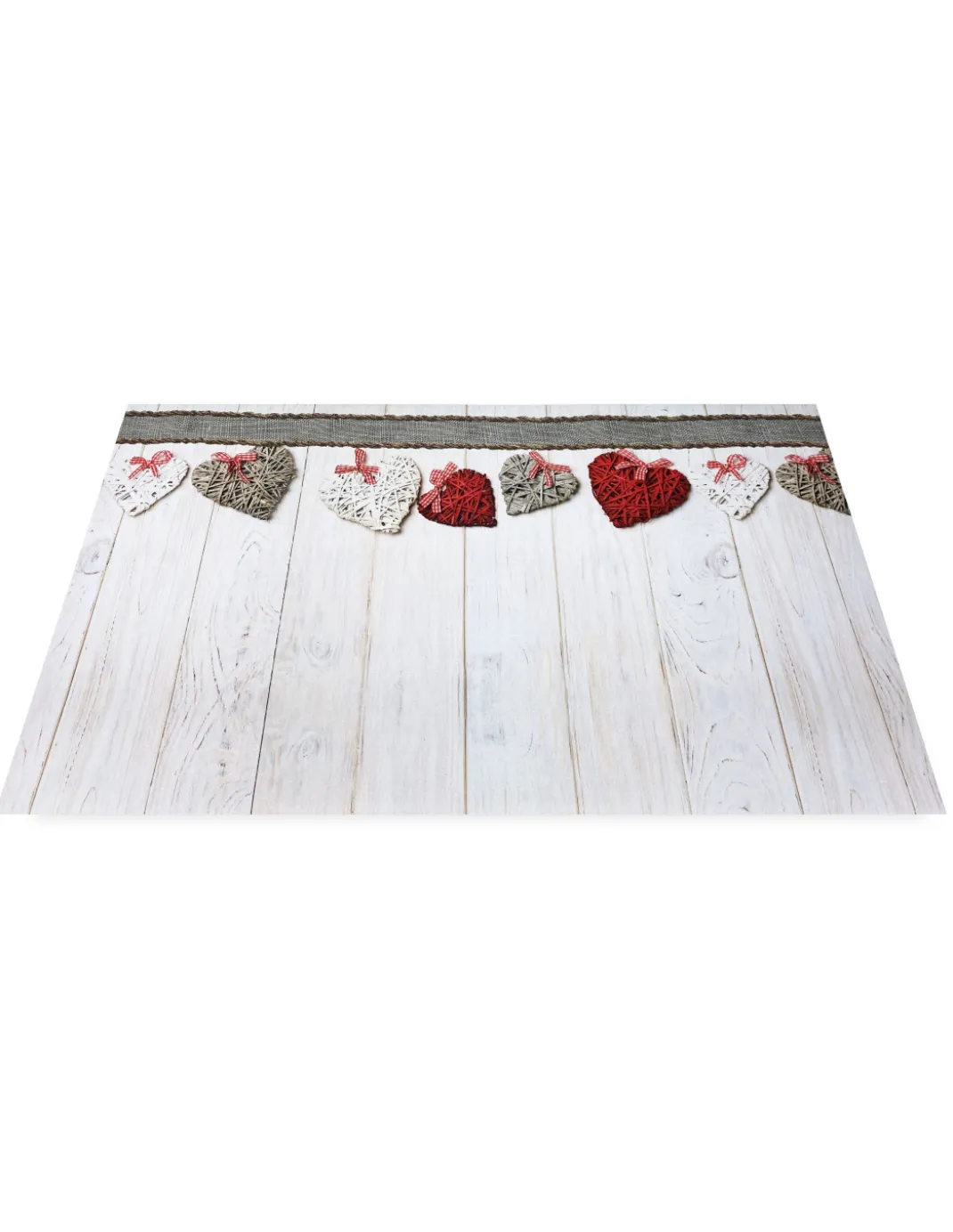 TAPPETO Runner da CUCINA Passatoia Antiscivolo CUORI SHABBY made in Italy