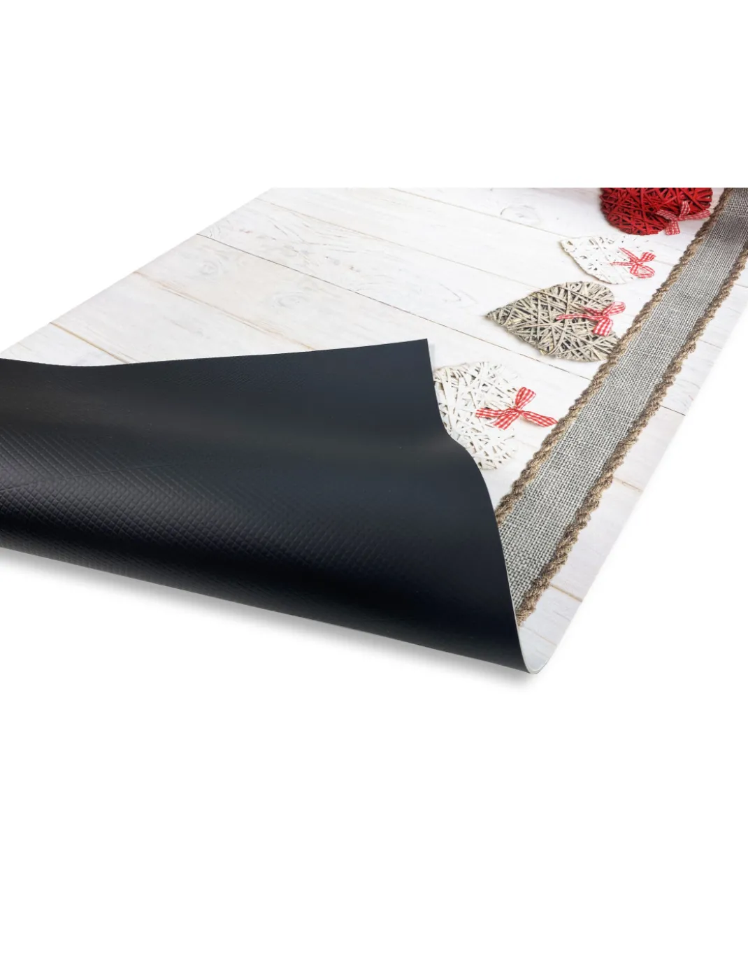 TAPPETO Runner da CUCINA Passatoia Antiscivolo CUORI SHABBY made in Italy