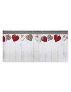TAPPETO Runner da CUCINA Passatoia Antiscivolo CUORI SHABBY made in Italy