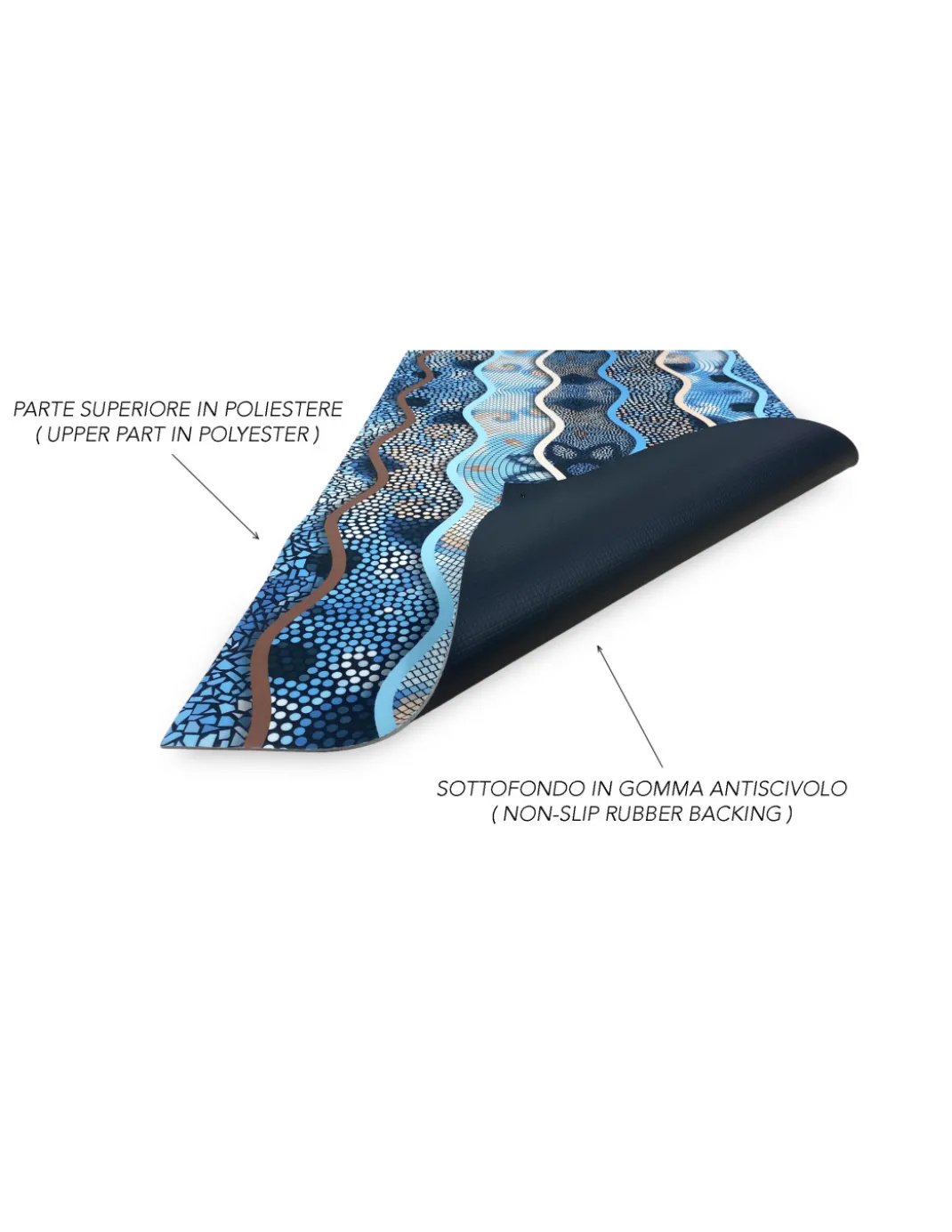TAPPETO Runner da CUCINA Passatoia Antiscivolo ONDA MARE made in Italy