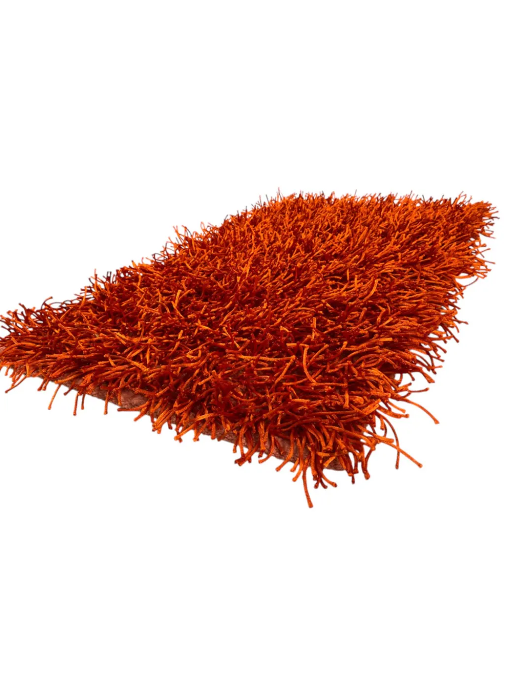 Tappeto Shaggy Arancio Moderno - Pelo Lungo 6 cm - Antiscivolo, 12 Misure - Annodato a Mano, Morbido e Resistente