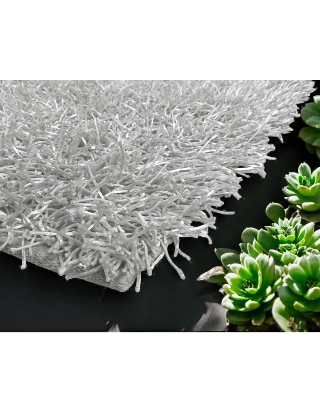 Tappeto Shaggy Bianco Moderno - Pelo Lungo 6 cm - Antiscivolo, 12 Misure - Annodato a Mano, Morbido e Resistente