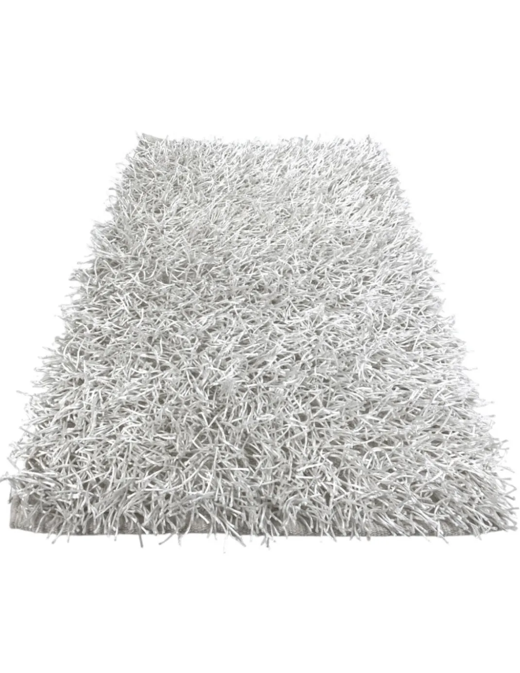Tappeto Shaggy Bianco Moderno - Pelo Lungo 6 cm - Antiscivolo, 12 Misure - Annodato a Mano, Morbido e Resistente
