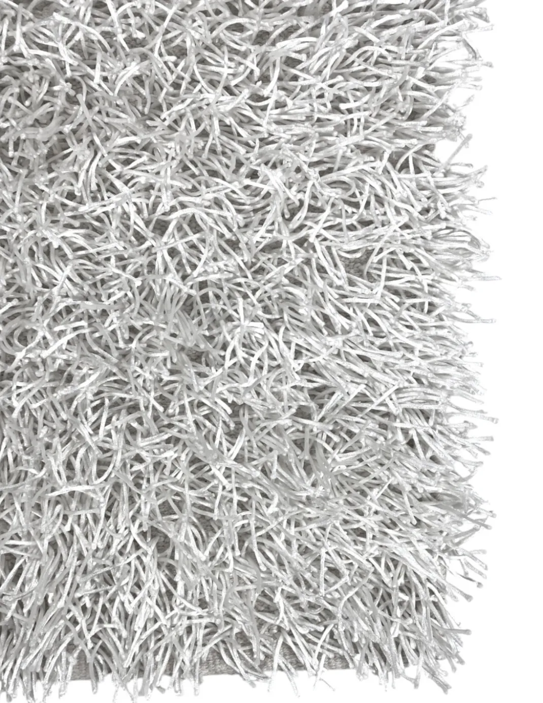 Tappeto Shaggy Bianco Moderno - Pelo Lungo 6 cm - Antiscivolo, 12 Misure - Annodato a Mano, Morbido e Resistente