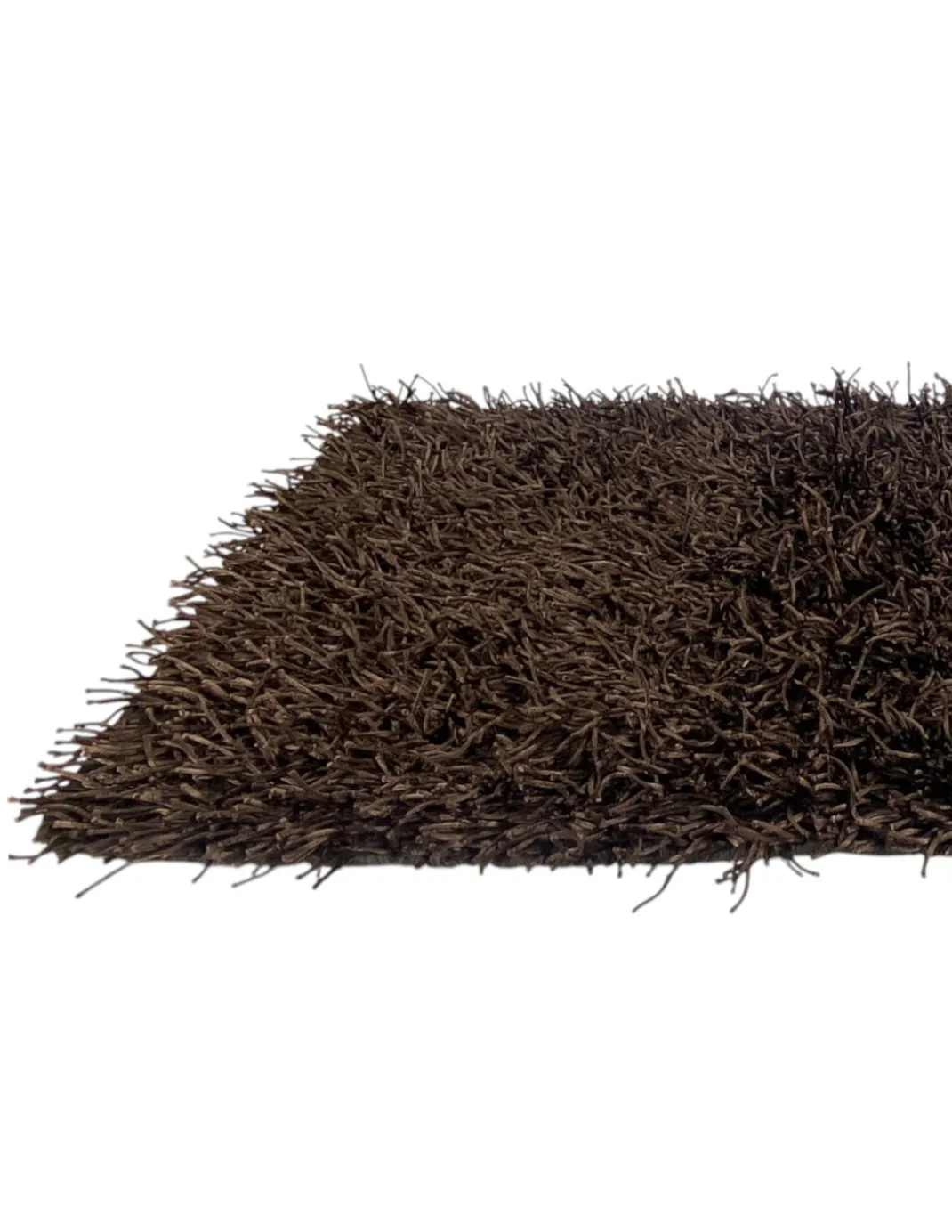 Tappeto Shaggy Marrone Moderno – Pelo 6 cm, Antiscivolo, 12 misure – Poliestere/Cotone – Fatti in India