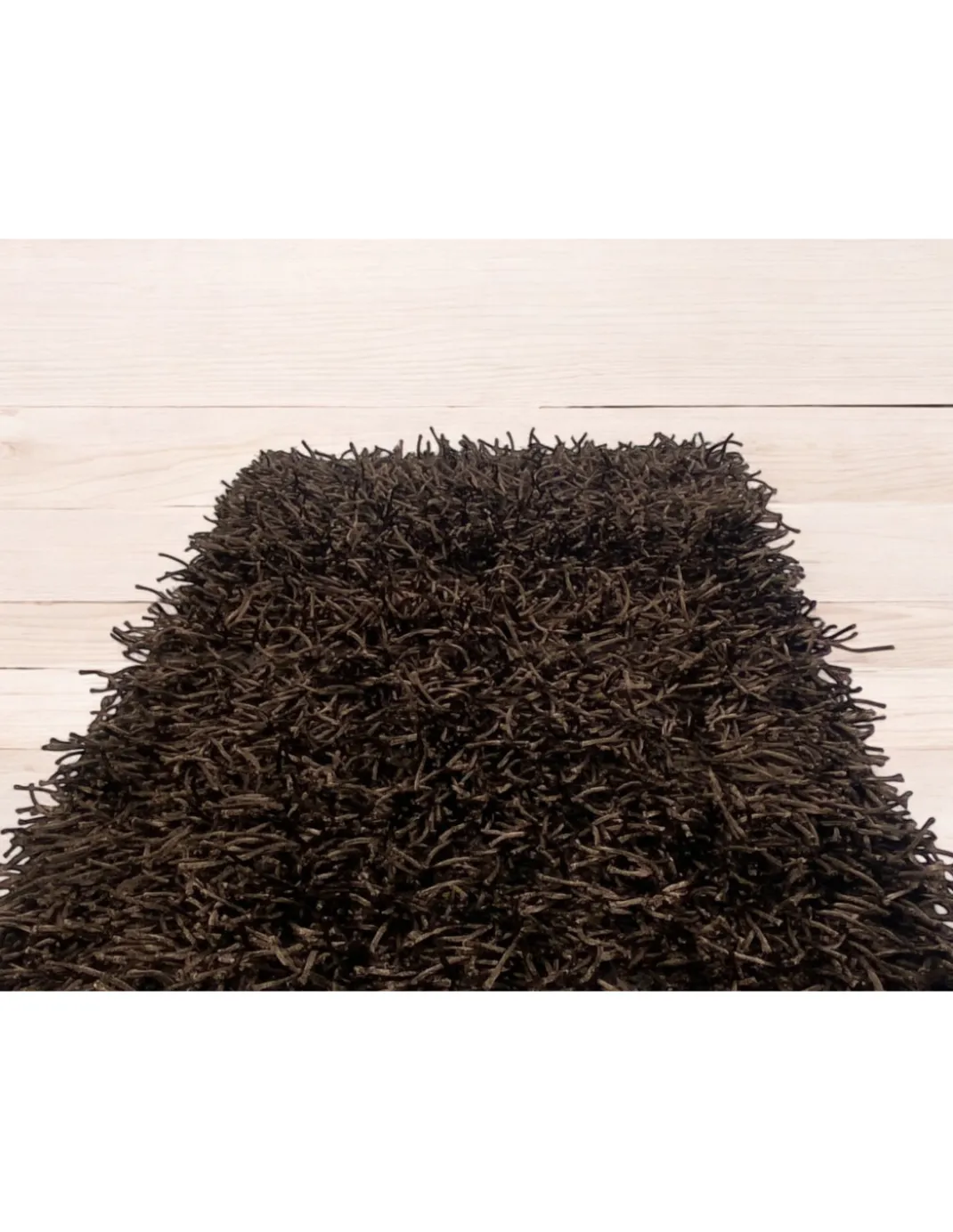 Tappeto Shaggy Marrone Moderno – Pelo 6 cm, Antiscivolo, 12 misure – Poliestere/Cotone – Fatti in India