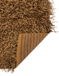 Tappeto Shaggy Nocciola Moderno - Pelo Lungo 6 cm - Antiscivolo, 12 Misure - Annodato a Mano, Robusto e Morbido