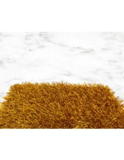 Tappeto Shaggy Ocra Moderno - Pelo Lungo 6 cm - Antiscivolo, 12 Misure - Annodato a Mano, Robusto e Sofisticato