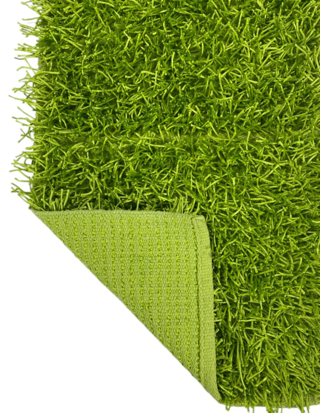 Tappeto Shaggy Verde Moderno - Pelo Lungo 6 cm - Antiscivolo, 12 Misure - Annodato a Mano, Morbido e Resistente