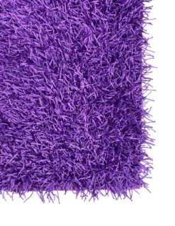 Tappeto Shaggy Viola Lilla Moderno - Pelo Lungo 6 cm - Antiscivolo, 12 Misure - Annodato a Mano