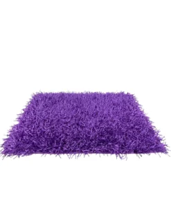 Tappeto Shaggy Viola Lilla Moderno - Pelo Lungo 6 cm - Antiscivolo, 12 Misure - Annodato a Mano