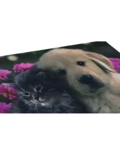 TAPPETO ZERBINO DIGITAL FRIENDS CM.40X60 CANE GATTO FIORE