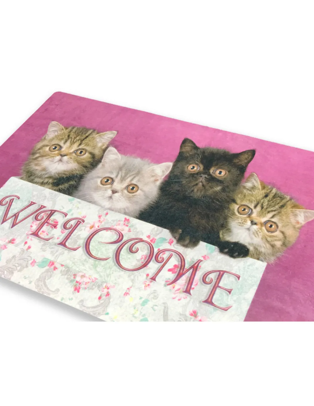 TAPPETO ZERBINO DIGITAL WELCOME CM.40X60 GATTI GATTINI ROSA